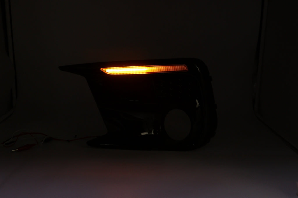 JDMuscle [18-21 WRX/STI] JDM Style Sequential Turn+Drl Bezel w/ Fog Light Cut Out | JDM-WRX18-133008