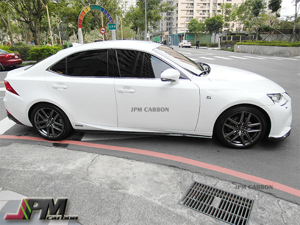 DP Style Carbon Fiber Side Skirt Add-on Lips Fits For 2014-2020 Lexus IS with F-Sport Package Only
