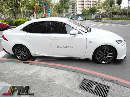 DP Style Carbon Fiber Side Skirt Add-on Lips Fits For 2014-2020 Lexus IS with F-Sport Package Only