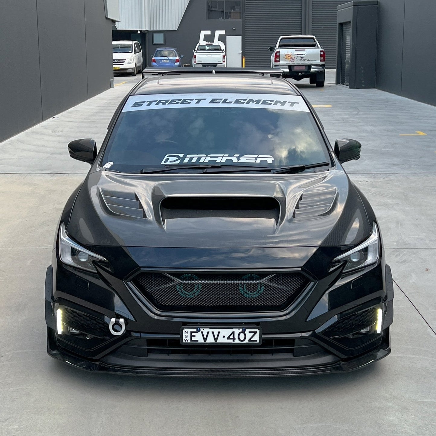 JDMuscle [22-25 WRX] CS Style V1 Front Bumper Grille-Paint Matched/Gloss Black