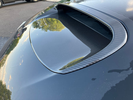 OLM LE Dry Carbon Fiber Hood Scoop Cover - 2010-2014 WRX / STI with Hood Scoop Cover