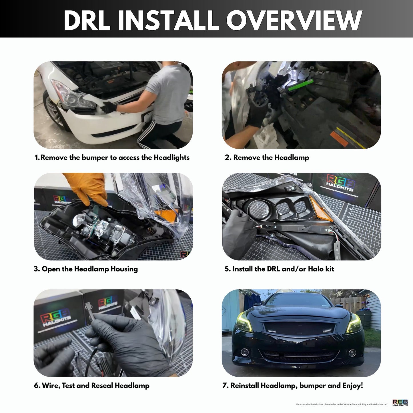 Infiniti G37 Multicolor DRL Boards (for 2010-2013 Spyder Headlights)