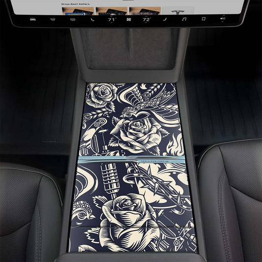 Ink & Elegance Art | Tesla Center Console Wrap Kit | Model Y 2026