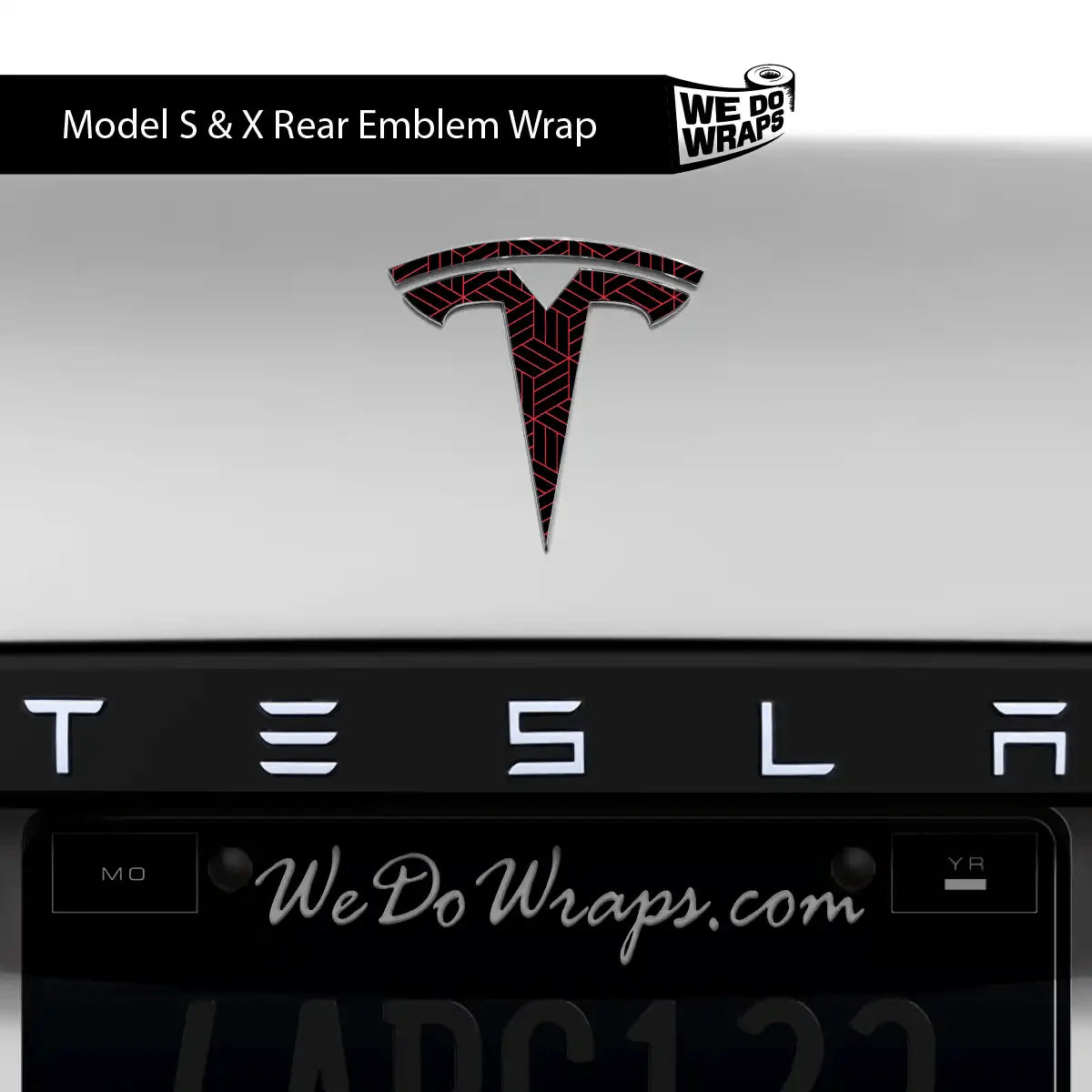 Isometric 3D Pattern Tesla Emblem Decals (Front + Back) | Model S