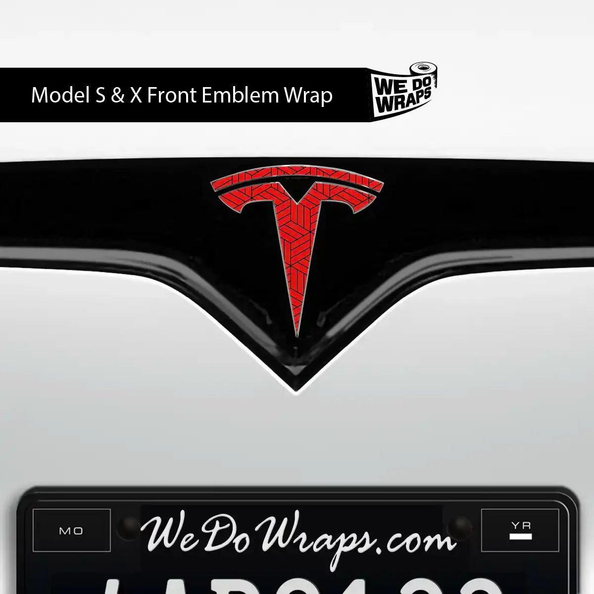 Isometric 3D Pattern Tesla Emblem Decals (Front + Back) | Model S
