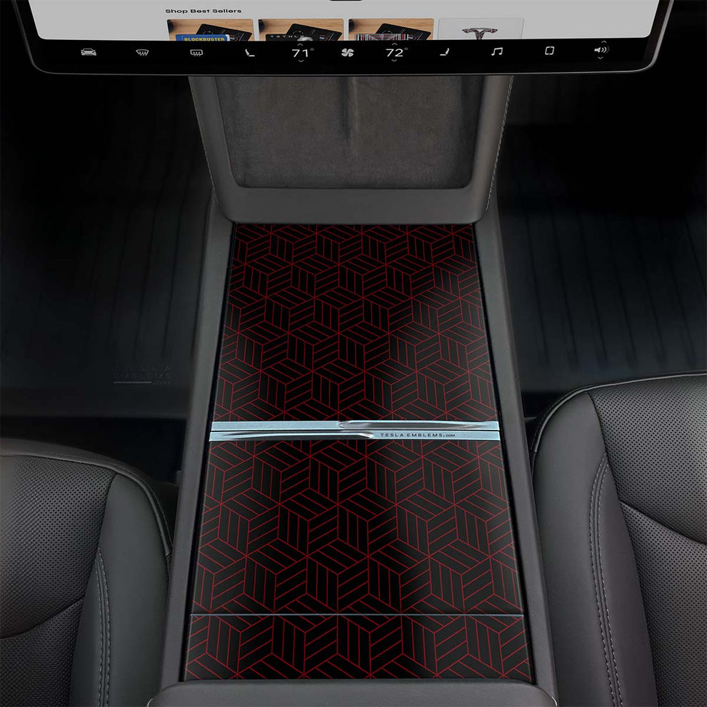 3691963 Tesla Pattern Isometric 3D Pattern | Tesla Center Console Wrap Kit | Model Y 2026 ...