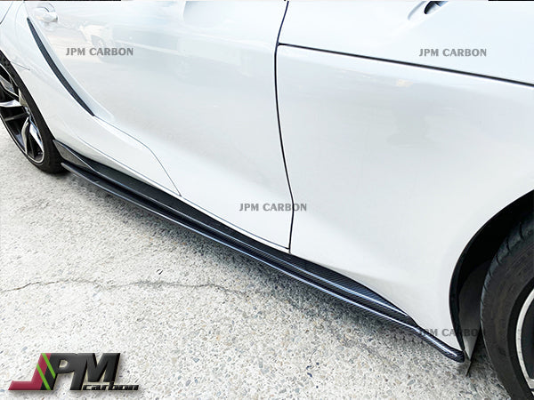 MX Style Carbon Fiber Side Skirt Expansion Lips For 2019-2026 Toyota GR Supra A90 A91