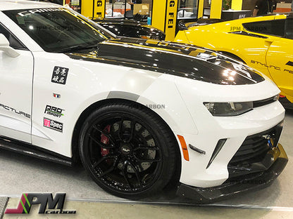 JPM R1 Carbon Fiber Front Bumper Add-on Lip with Winglets Fits For 2016-2018 Chevy Camaro LS LT RS