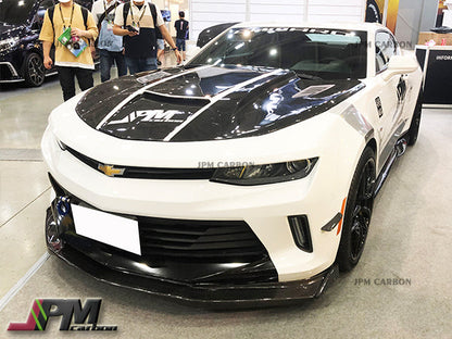 JPM R1 Carbon Fiber Front Bumper Add-on Lip with Winglets Fits For 2016-2018 Chevy Camaro LS LT RS