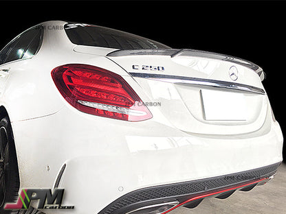 B Style Carbon Fiber Trunk Spoiler Fits For 2015-2021 Mercedes-Benz W205 C-Class Sedan Only