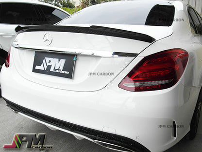V Style Carbon Fiber Trunk Spoiler Fits For 2015-2021 Mercedes-Benz W205 C-Class Sedan Only