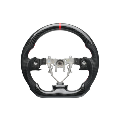 JDMuscle [08-14 WRX/STI] Carbon Lite Series Carbon Fiber Steering Wheel w/ Red Accents