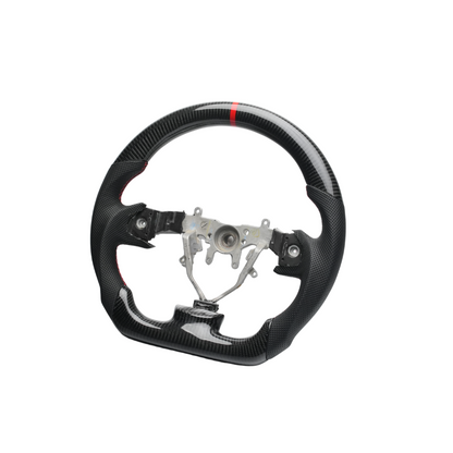 JDMuscle [08-14 WRX/STI] Carbon Lite Series Carbon Fiber Steering Wheel w/ Red Accents