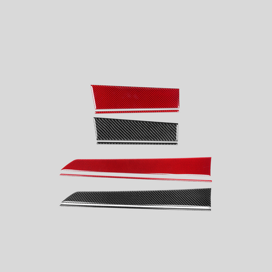 JDMuscle [22-25 WRX] P&S Series Carbon Fiber Driver&Passenger Dash Trim Covers 4 PC | Black Carbon Fiber/ Red Carbon Fiber