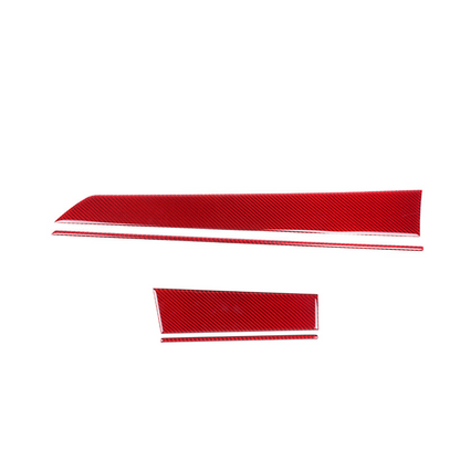 JDMuscle [22-25 WRX] P&S Series Carbon Fiber Driver&Passenger Dash Trim Covers 4 PC | Black Carbon Fiber/ Red Carbon Fiber