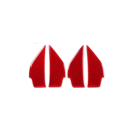 JDMuscle [22-25 WRX] P&S Series Carbon Fiber Interior Door Bowl Trim 4 PC | Black Carbon Fiber/ Red Carbon Fiber