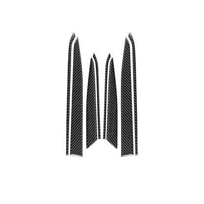 JDMuscle [22-25 WRX] P&S Series Carbon Fiber Interior Door Upper Panel Accent Covers 8 PC | Black Carbon Fiber/ Red Carbon Fiber