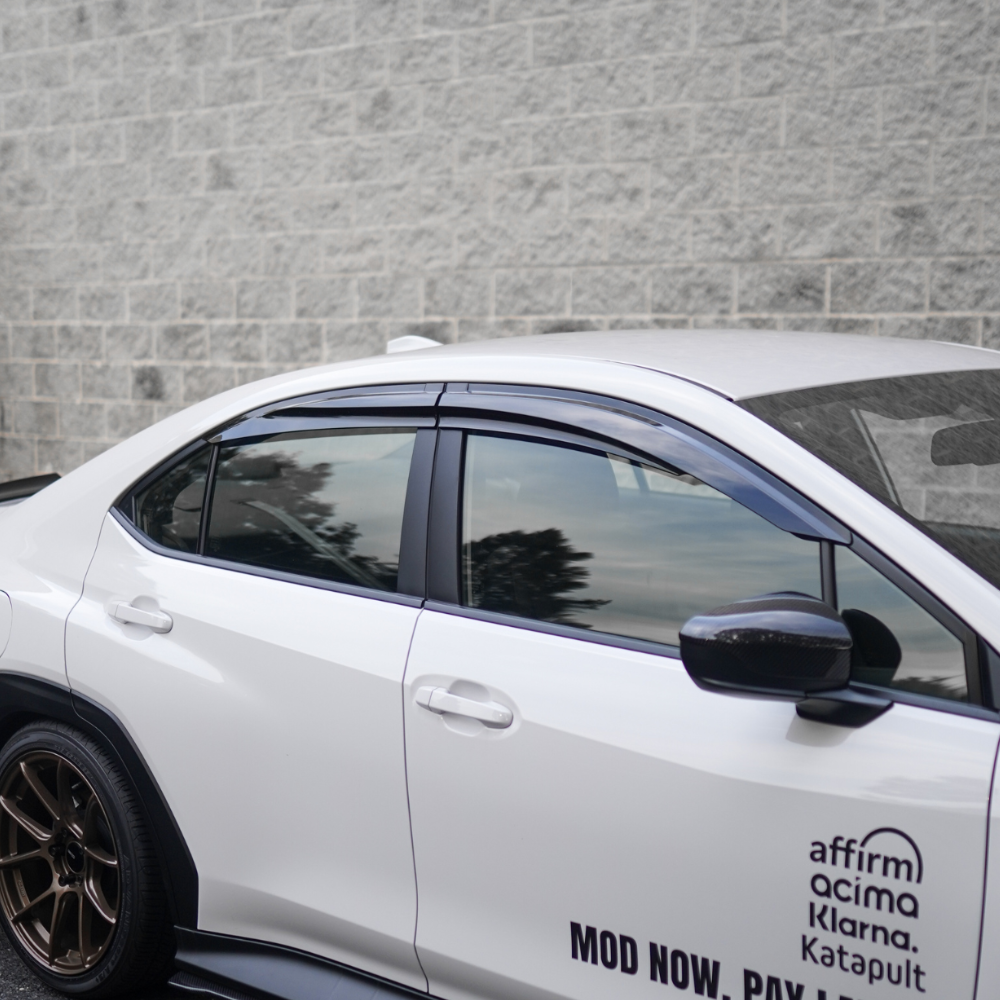 JDMuscle [22-25 WRX] V1 Rain Guards / Window Visors-Acrylic/Carbon Fiber