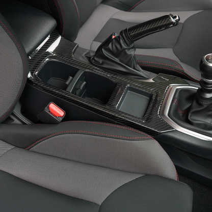 JDMuscle [22-25 WRX] Tanso Dry Carbon Fiber Cup Holder Trim Cover