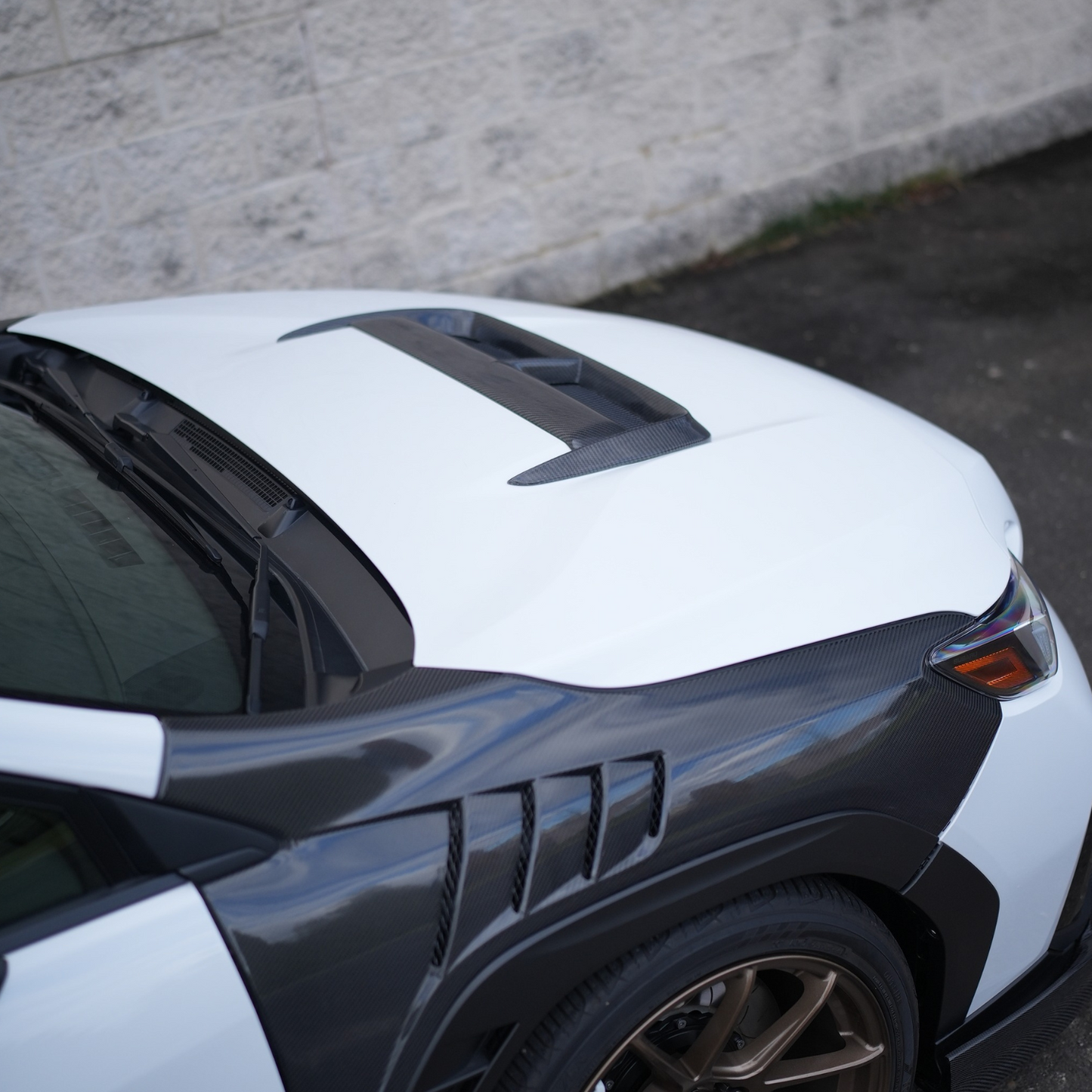 JDMuscle [22-25 WRX] Carbon Fiber FMIC Reverse Hood Scoop V2