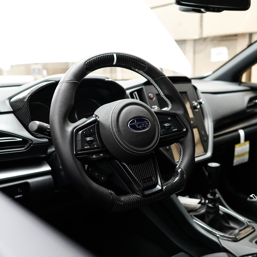 JDMuscle [22-25 WRX] Airbag Cover - Leather / Alcantara