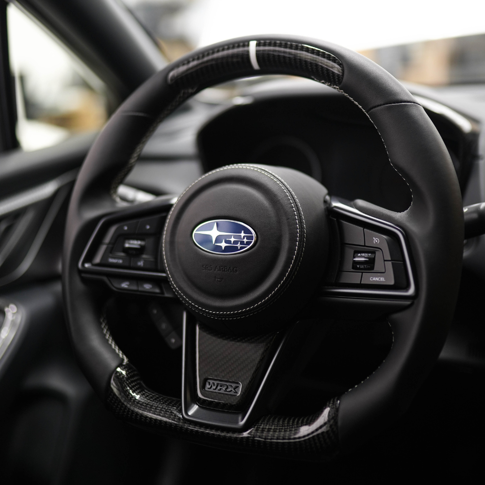 JDMuscle [22-25 WRX] Airbag Cover - Leather / Alcantara