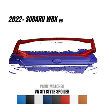 JDMuscle [22-25 WRX] VA STI Style 5-Piece Spoiler-Paint Matched/Gloss Black/ABS *Final Edition