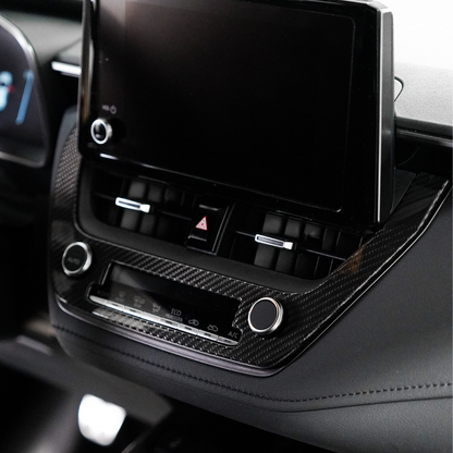 JDMuscle [23-24* Toyota GR Corolla] Carbon Fiber Center AC Knob Panel Cover
