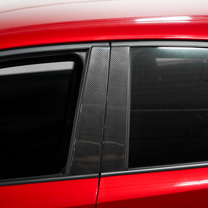 JDMuscle [23-24 Toyota GR Corolla] Carbon Fiber Exterior B-Pillar Covers (4PC)