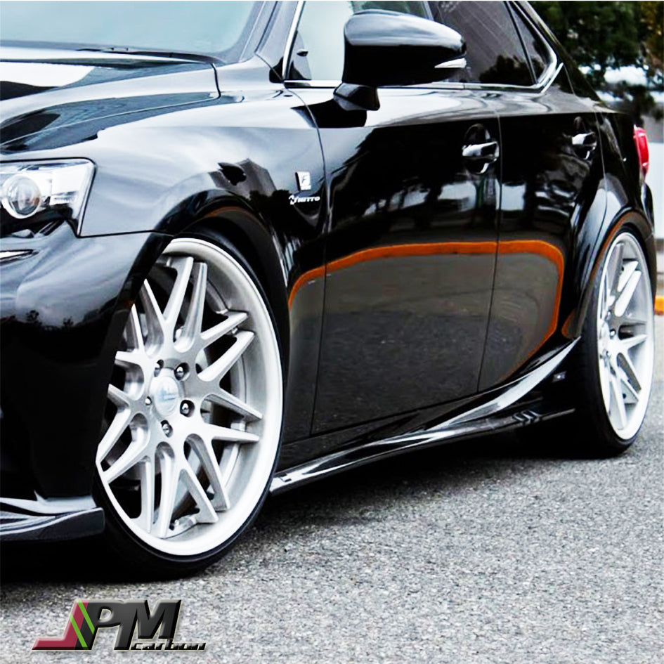 JDM Style Carbon Fiber Side Skirt Add-on Lips Fits For 2014-2020 Lexus IS with F-Sport Package Only