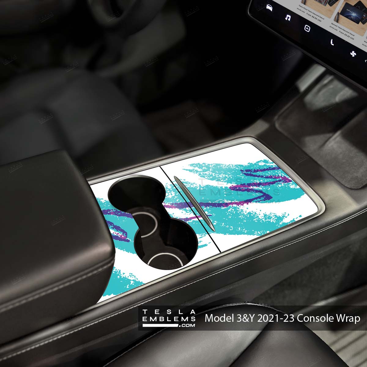 Retro Solo Jazz Cup | Tesla Center Console Wrap Kit | Model Y '21-25