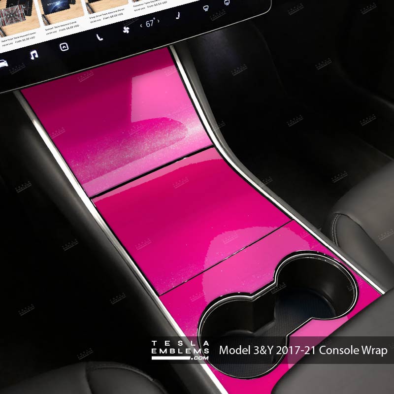 KPMF Gloss Momentum Pink | Tesla Center Console Wrap Kit | Model Y ’19-20