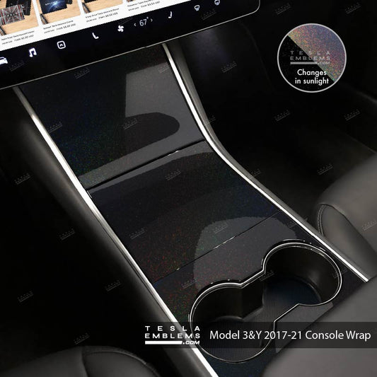KPMF Gloss Morpheus Black | Tesla Center Console Wrap Kit | Model Y ’19-20