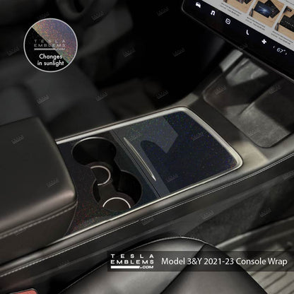 KPMF Gloss Morpheus Black | Tesla Center Console Wrap Kit | Model Y '21-25
