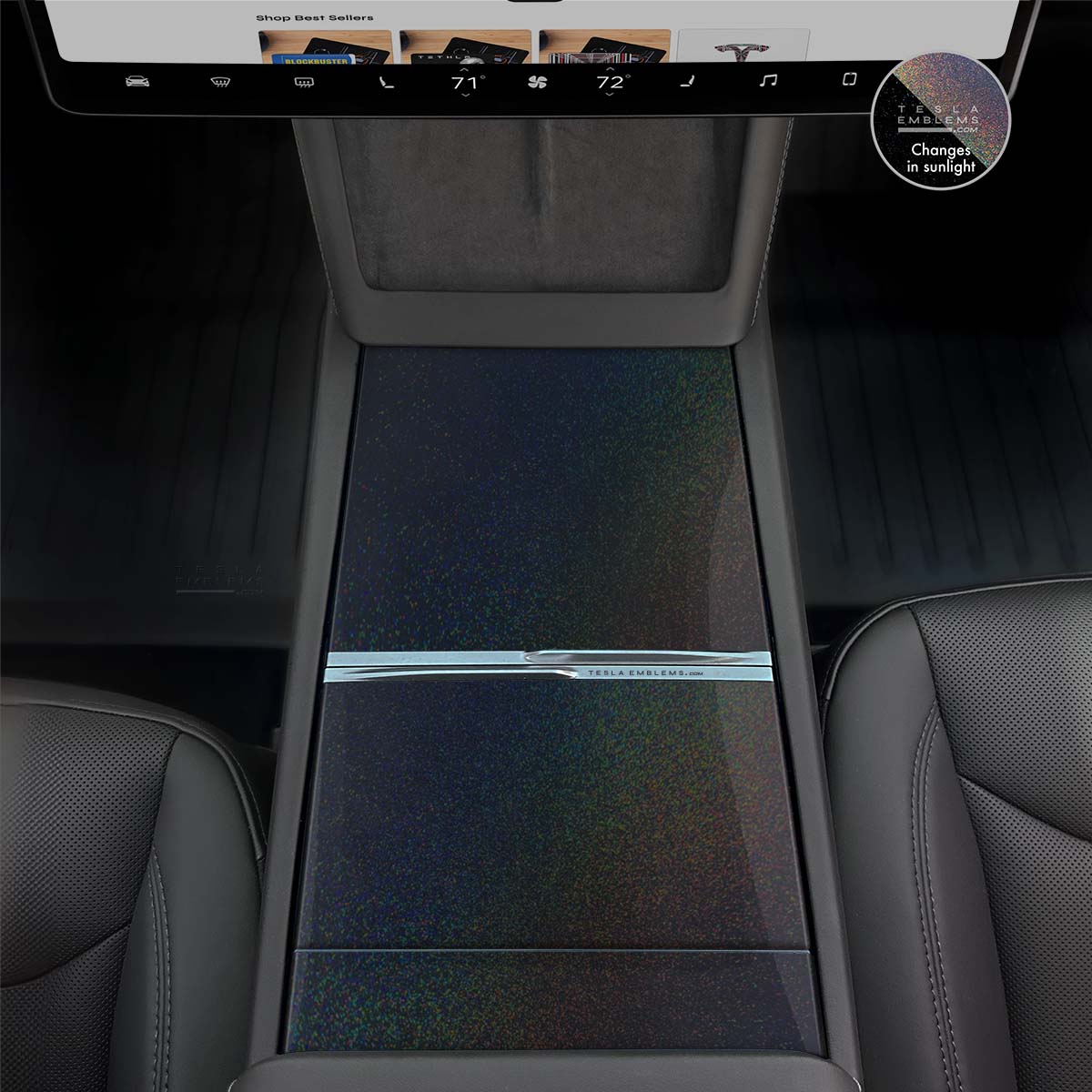 KPMF Gloss Morpheus Black | Tesla Center Console Wrap Kit | Model Y 2026