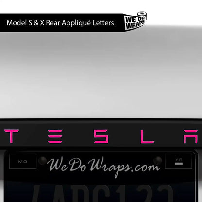 KPMF Gloss Momentum Pink Tesla Emblem Decals (Front + Back) | Model S