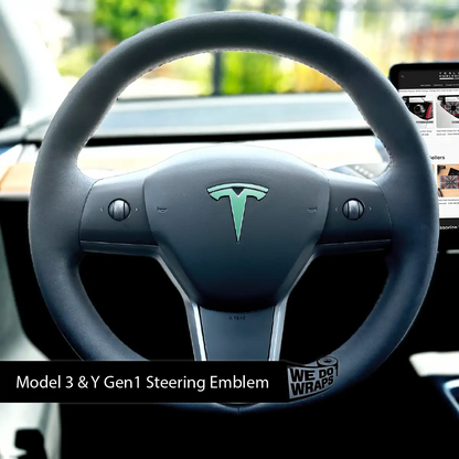 KPMF Satin Spearmint Tesla Steering Wheel Wrap | MY 2019-'25