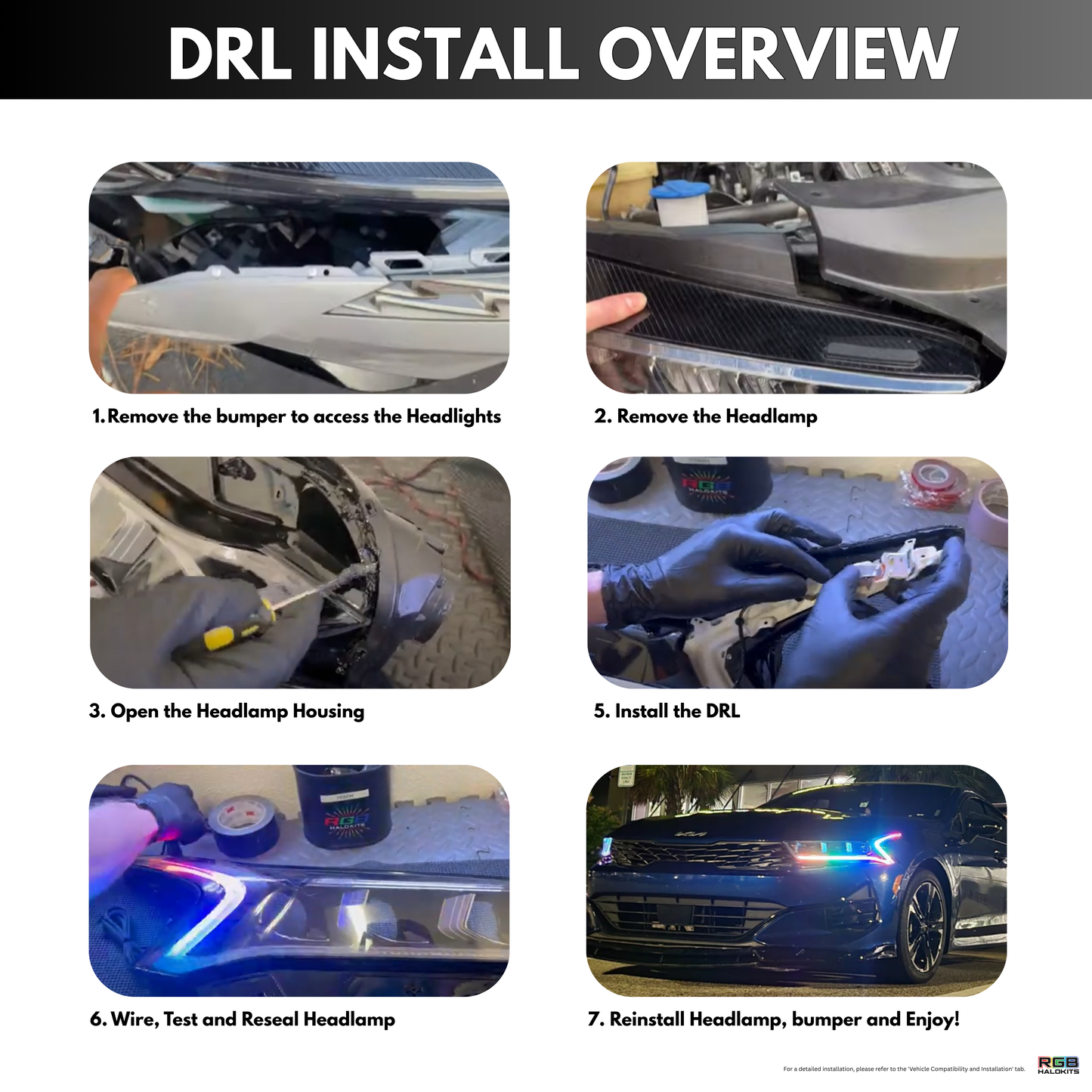 Kia K5 Multicolor Flow DRL Boards (2021-2024)