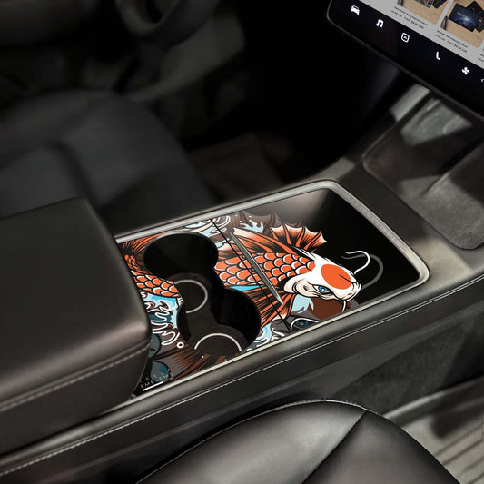 Koi Tattoo Art | Tesla Center Console Wrap Kit | Model Y '21-25