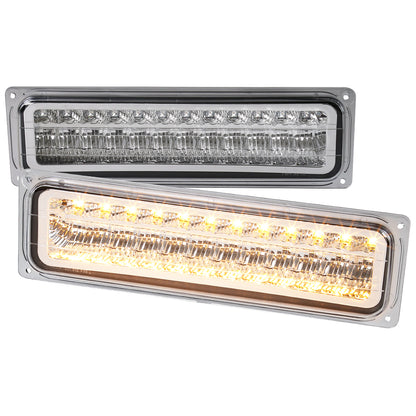 1988-1998 Chevrolet C/K Blazer/Tahoe/Silverado GMC Sierra/Yukon LED Bumper Lights (Chrome Housing/Clear Lens)