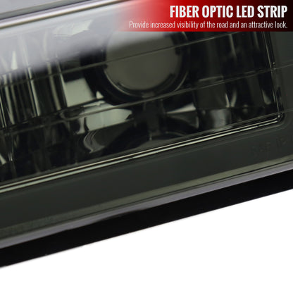 1988-1998 Chevrolet C10 GMC C/K LED Strip Bumper Corner Signal Lights (Chrome Housing/Smoked Lens)