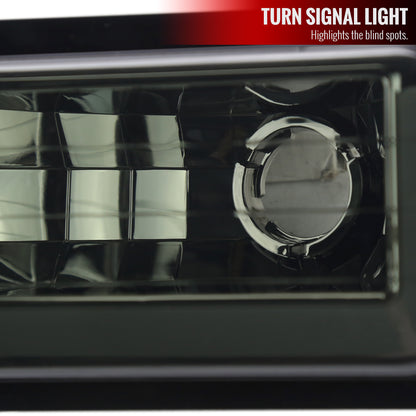 1988-1998 Chevrolet C10 GMC C/K LED Strip Bumper Corner Signal Lights (Chrome Housing/Smoked Lens)