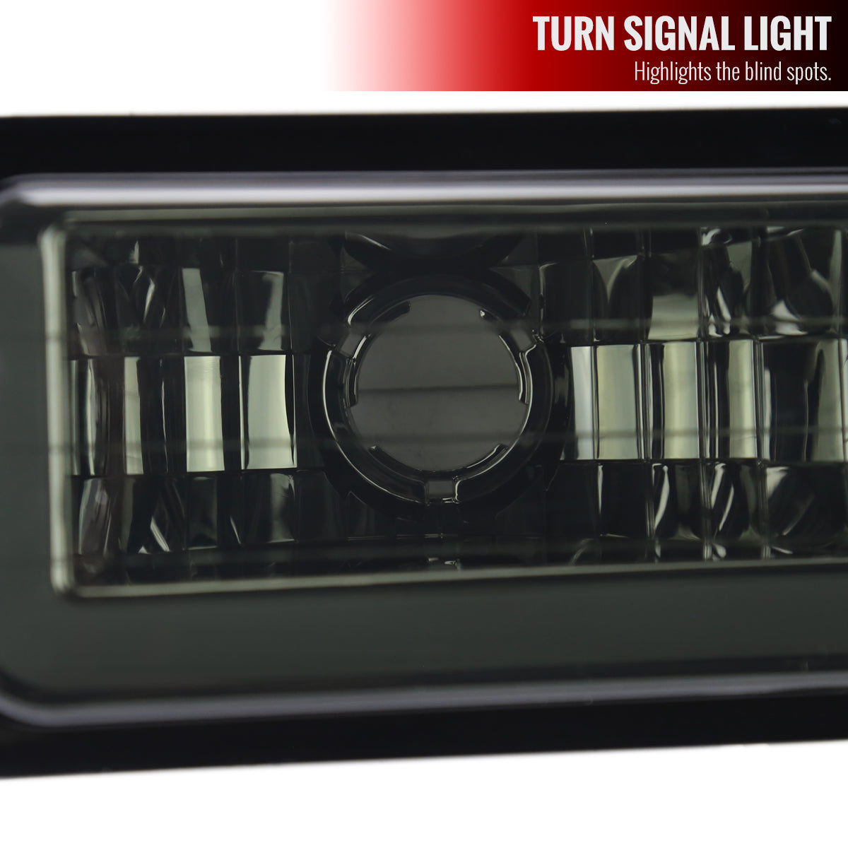 1988-1998 Chevrolet C10 GMC C/K LED Strip Bumper Corner Signal Lights (Chrome Housing/Smoked Lens)