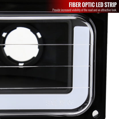 1988-1998 Chevrolet C10 GMC C/K LED Strip Bumper Corner Signal Lights (Matte Black Housing/Clear Lens)