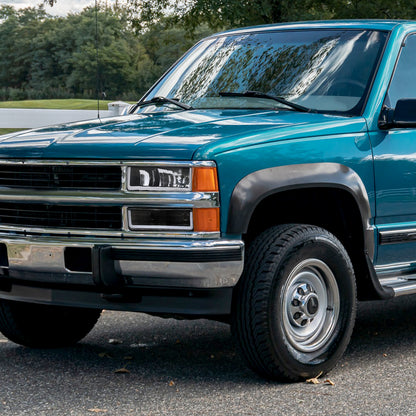 1988-1998 Chevrolet C10 GMC C/K LED Strip Bumper Corner Signal Lights (Matte Black Housing/Clear Lens)