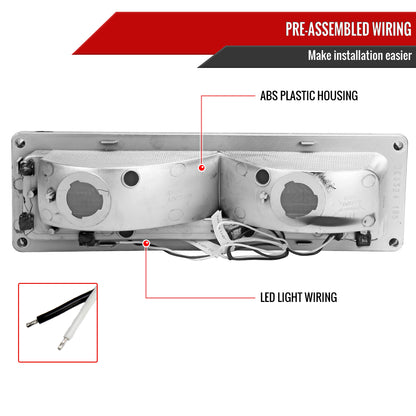 1988-1998 Chevrolet/GMC C10 C/K LED Strip Bumper Corner Signal Lights (Chrome Housing/Clear Lens)