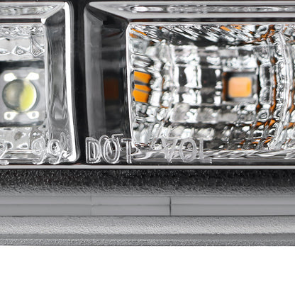 1999-2007 GMC Sierra/Yukon/Yukon XL Bumper Lights w/ Sequential Turn Signal Lights (Chrome Housing/Clear Lens)