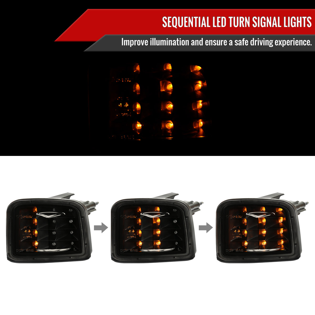 2015-2021 Subaru WRX / 2015-2017 WRX STI Sequential Front Bumper LED Turn Signal Lights (Matte Black Housing/Smoked Lens)