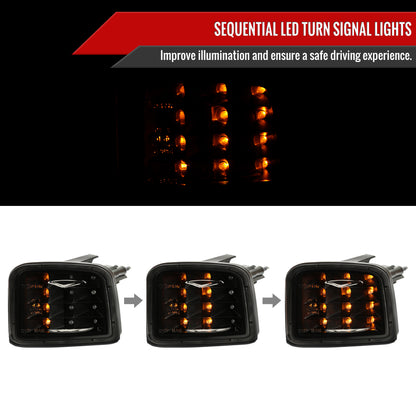 2015-2021 Subaru WRX / 2015-2017 WRX STI Sequential Front Bumper LED Turn Signal Lights (Matte Black Housing/Smoked Lens)
