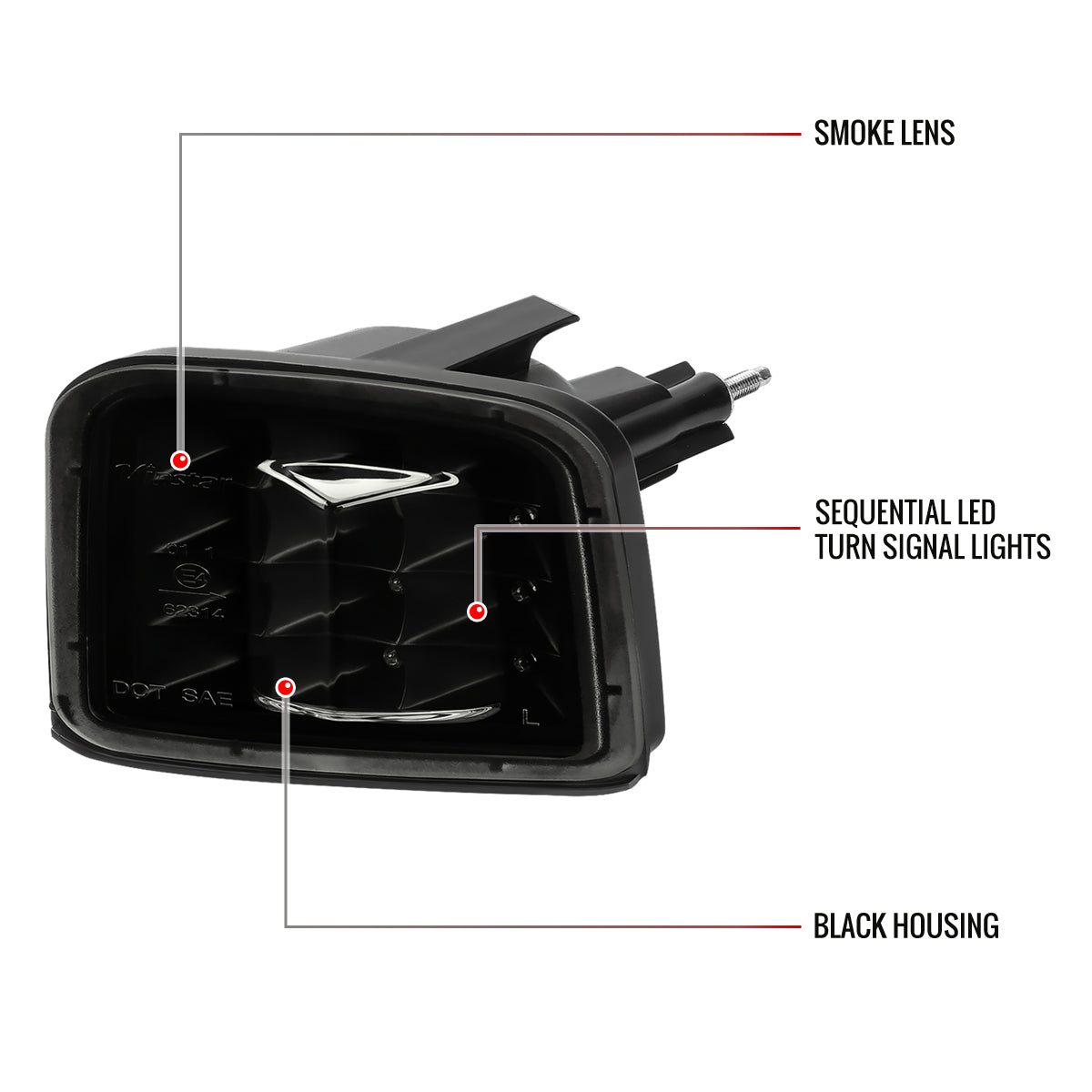 2015-2021 Subaru WRX / 2015-2017 WRX STI Sequential Front Bumper LED Turn Signal Lights (Matte Black Housing/Smoked Lens)